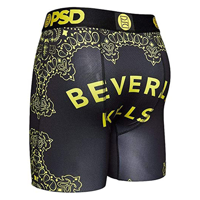 PSD Men's Black Beverly Kills Printed Boxer Briefs Underwear - 121180019-BLK