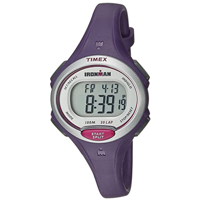 Timex Womens Mid-Size Gray Dial Purple Plastic Band Ironman Watch - TW5K901