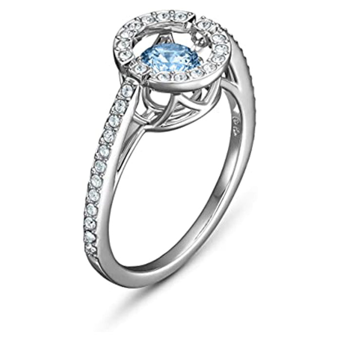 SWAROVSKI Womens Rhodium Finish Clear Crystals Sparkling Dance Ring- SV-5537798