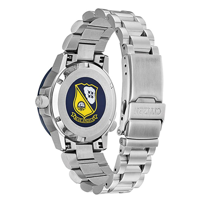 Citizen Men's Eco-Drive Promaster Nighthawk Blue Dial Silver Band Stainless Steel Bracelet Watch - BJ7006-56L