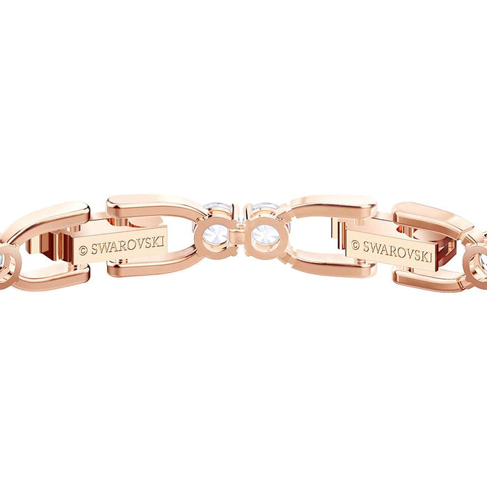 Swarovski Women's Sparkling White Crystals with Rose-Gold Tone Plated Tennis Deluxe Crystal Bracelet - SV-5464948