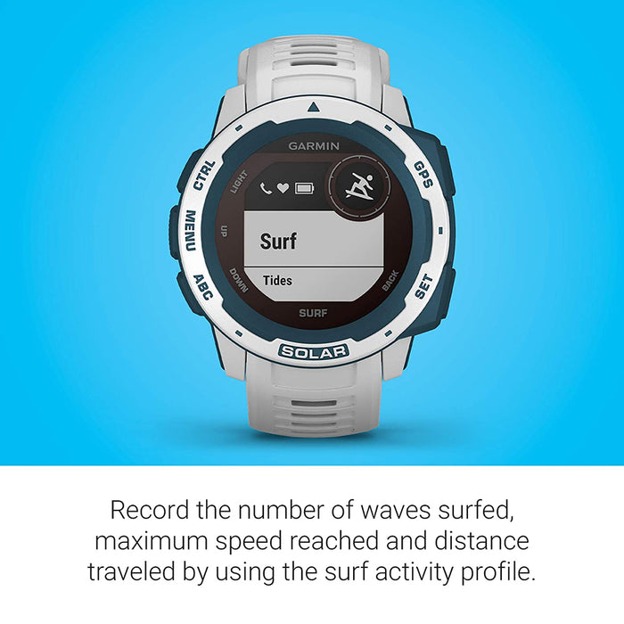 Garmin Instinct Surf Cloudbreak Silicone Band Digital Dial Solar GPS Smart Watch - 010-02293-18