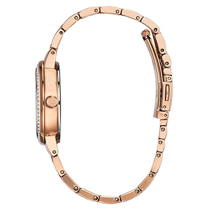 Bulova Phantom Womens Rose Gold Stainless Steel Bracelet Band Rose Gold Dial Watch - 98L266