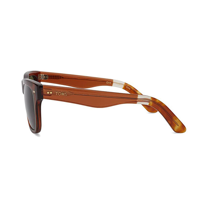 TOMS Unisex James Red Rock Frame Green Lens Square Sunglasses - 10009591