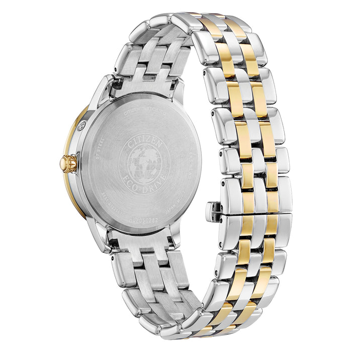Citizen Woman Eco-Drive Diamond Two-Tone Stainless Steel Bracelet Mother of Pearl Dial Watch - FD0004-51D