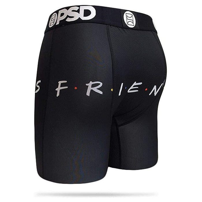PSD Mens Stretch Wide Band Boxer Brief Friends Series Black Underwear - E31911093-BLK-S