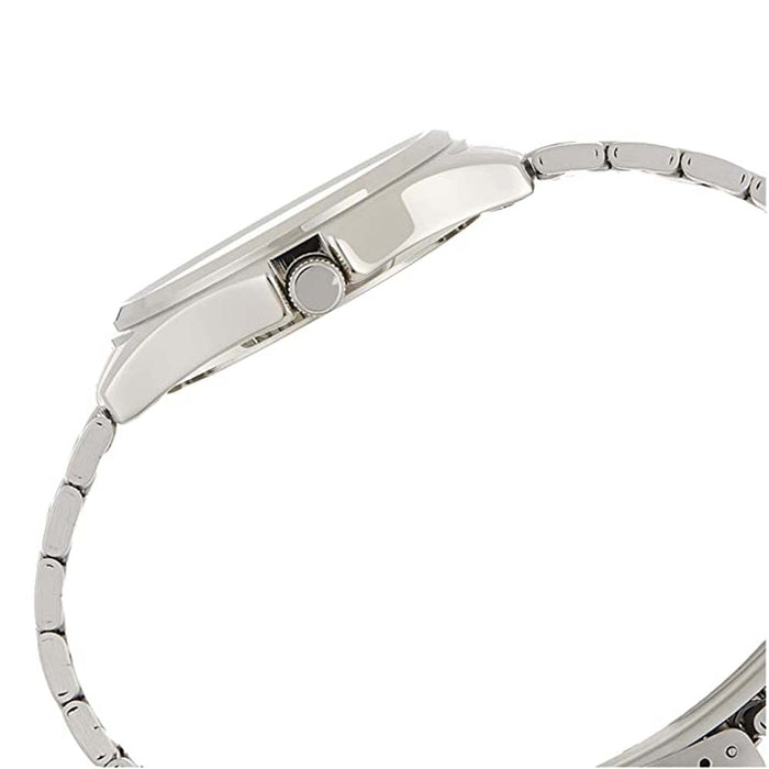 Casio Men's White Dial Black Stainless Steel Band Quartz Watch - MTP-1239D-1ADF