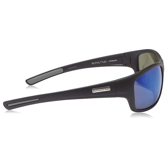 Suncloud Unisex Matte Black Frame Blue Mirror Lens Polarized Sunglasses - S-CVRPPUMMB