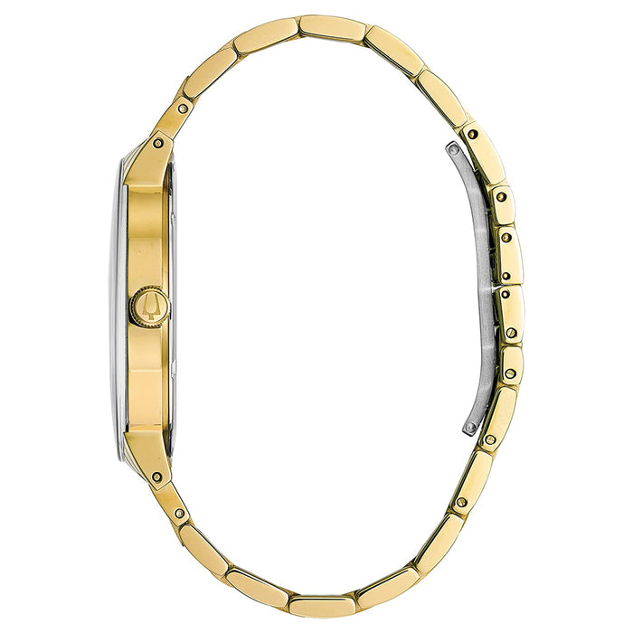 Bulova Men's Gold Dial Stainless Steel Band Quartz Watch - 97D115