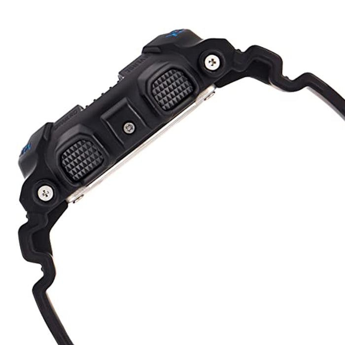 Casio Mens G-Shock Graphic Blue Dial Black Band Resin Quartz Watch - GA100CB-1