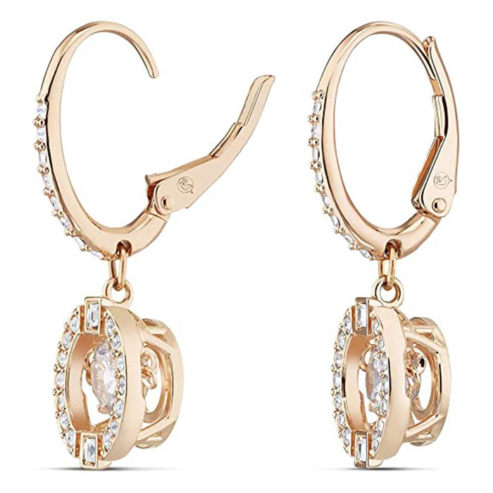 Swarovski Women's White Stone Rose Gold Tone Finish Sparking Dance Crystal Earrings - 5504753