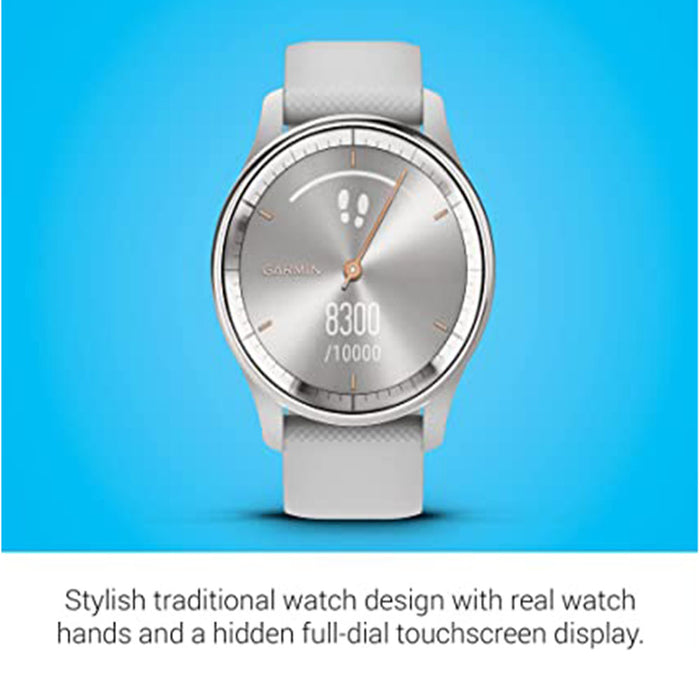 Garmin Vivomove Trend Mist Gray Dial Long-Lasting Battery Life Dynamic Watch Hands and Touchscreen Display Stylish Hybrid Smartwatch - 010-02665-03