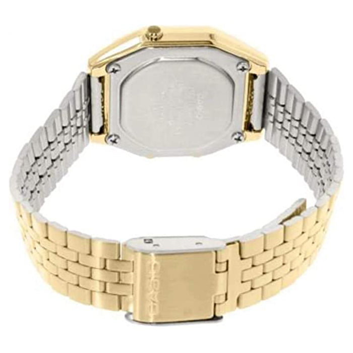 Casio Women's Mid-Size Gold Dial Band Digital Retro Stainless Steel Quartz Watch - LA680WGA-9DF