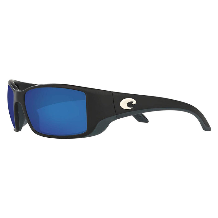 Costa Del Mar Mens Blackfin Matte Black Frame Polarized Grey Blue Mirror 580g Lens Sunglasses - BL11OBMGLP