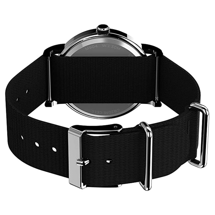 Timex Unisex White Dial Black Nylon Band Quartz Watch - 2V29800