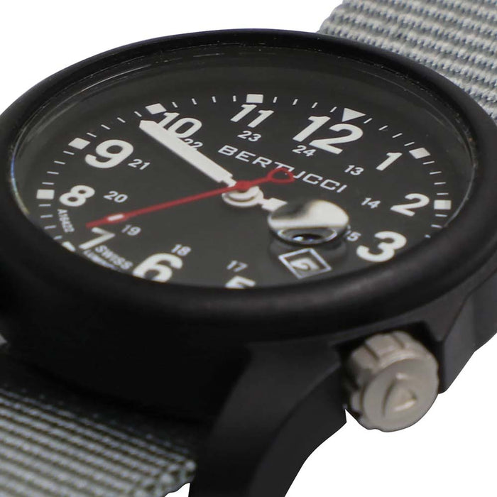 Bertucci DX3 Unisex Black Dial Khaki Nylon Band Japanese Quartz Watch - 11203