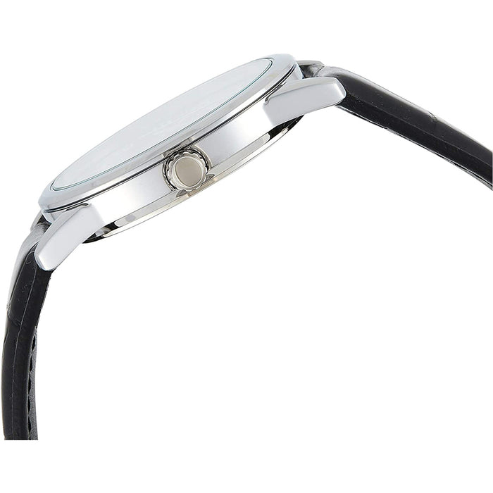 Casio Mens Black Leather Strap Easy Reader Black Dial Analog Quartz Watch - MTP-V001L-1BUDF