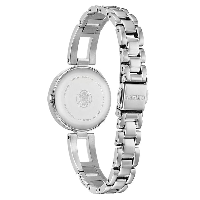 Citizen Eco-Drive Womens Silver Stainless Steel Band Mother Of Pearl Quartz Dial Watch - EM0630-51D