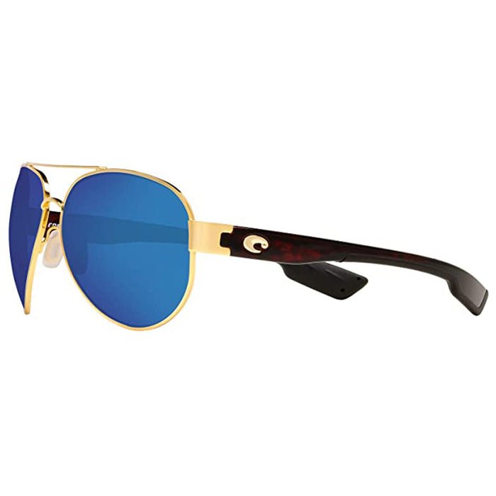 Costa Del Mar Mens South Point Aviator Gold Grey Blue Mirrored Polarized Sunglasses - SO26OBMP