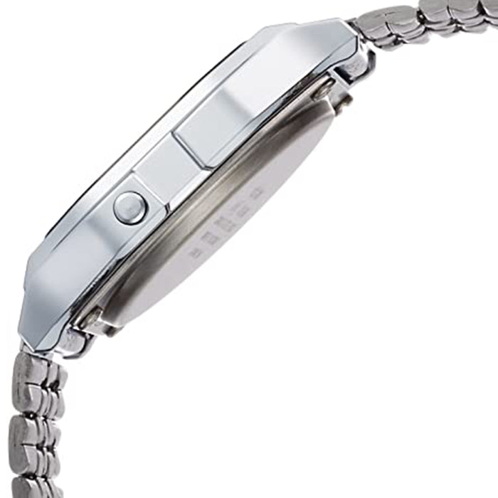 Casio Mens Classic Grey Dial Silver Stainless Steel Band Digital Display Bracelet Watch - A159W-N1DF