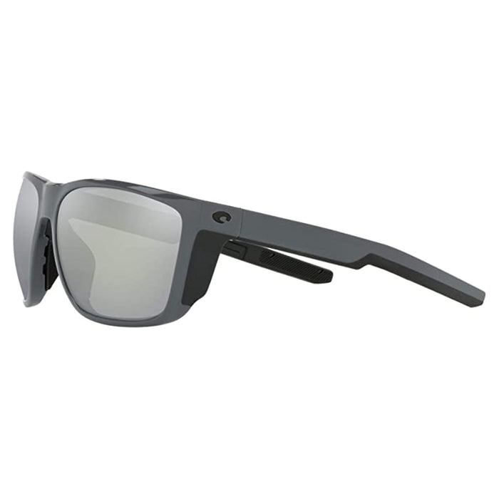 Costa Del Mar Mens 6s9012 FERG XL Shiny Grey Silver Mirrored Rectangular Sunglasses - 6S9012-SHINYGRYSILMIR