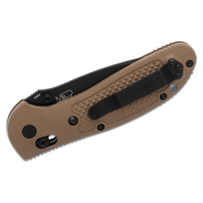 Benchmade Black Tanto Combo Blade Sand Color Noryl GTX Handles Griptilian AXIS Lock Folding Knife - BM-553SBKSN-S30V