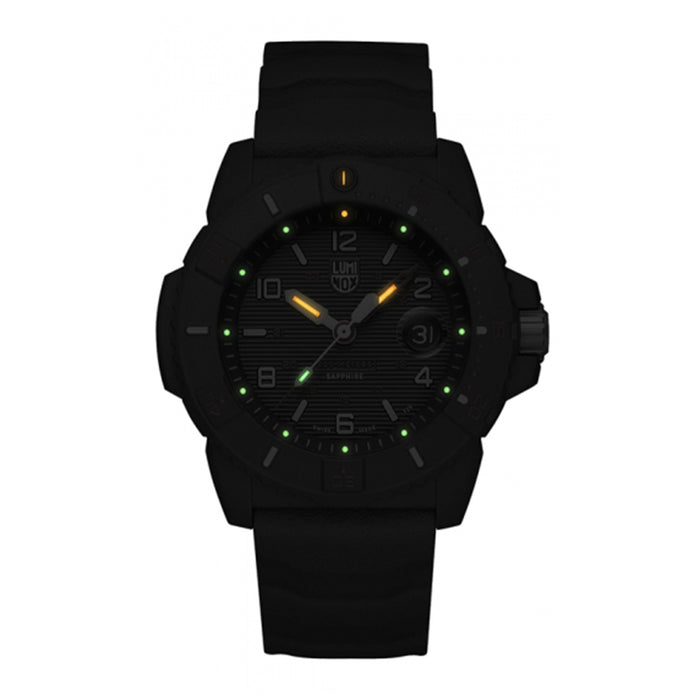 Luminox Mens Black Dial Rubber Band Quartz Watch - XS.3615