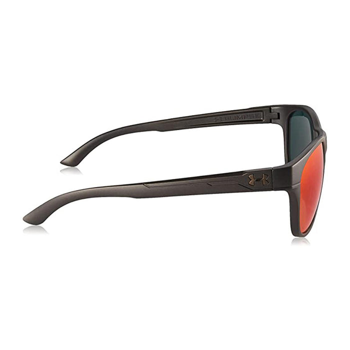 Under Armour Mens Glimpse Rl Satin Carbon Infrared Round Mirrored Sunglasses - 8600112-060651