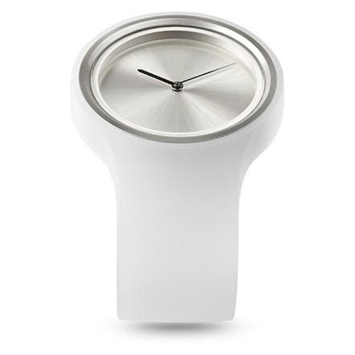 Ziiiro Unisex Ion Milky White Plastic Watch - White Rubber Strap - Silver Dial - Z0007WWT