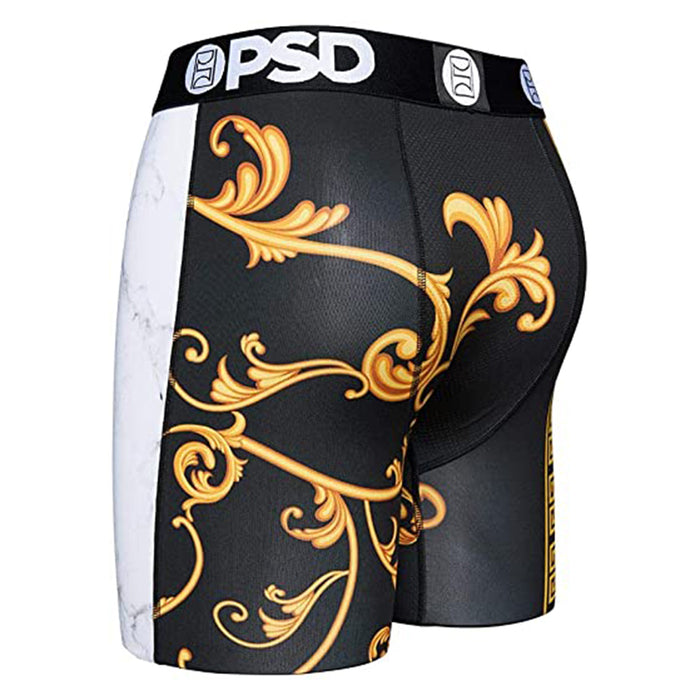 PSD Men's Black Greek Gold Boxer Briefs Underwear - 121180015-BLK