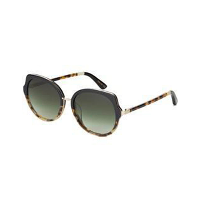 Lottie Womens Black Tortoise Frame Olive Mirror Lens Round Sunglasses - 10011363