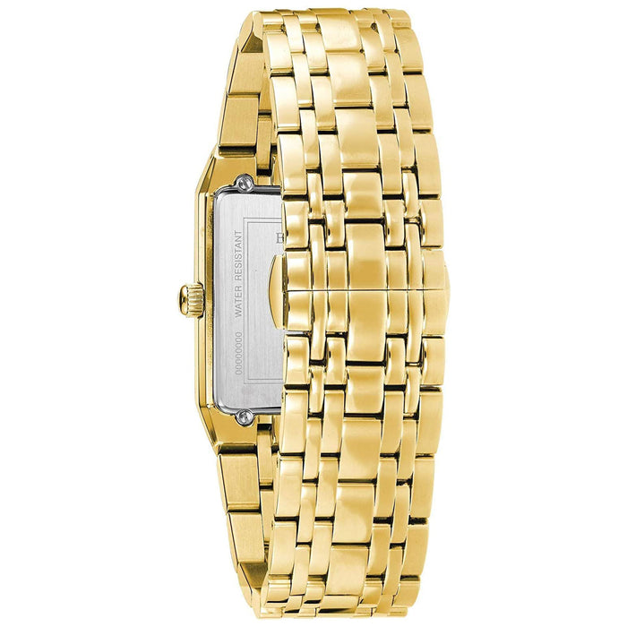 Bulova Men's Modern Square Shaped Gold-Tone Stainless Steel Watch - 97D120