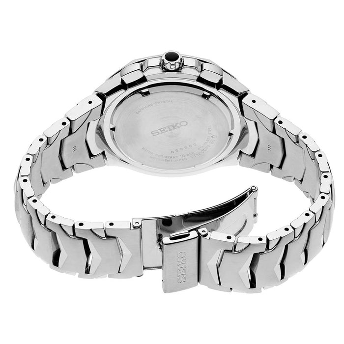 Seiko Men's Black Dial Sillver Stainless Steel Band Chronograph Quartz Watch - SRWZ23