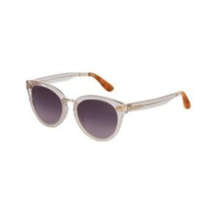 Women Brown Frame Violet Gradient Lens Round Sunglasses - 10012298