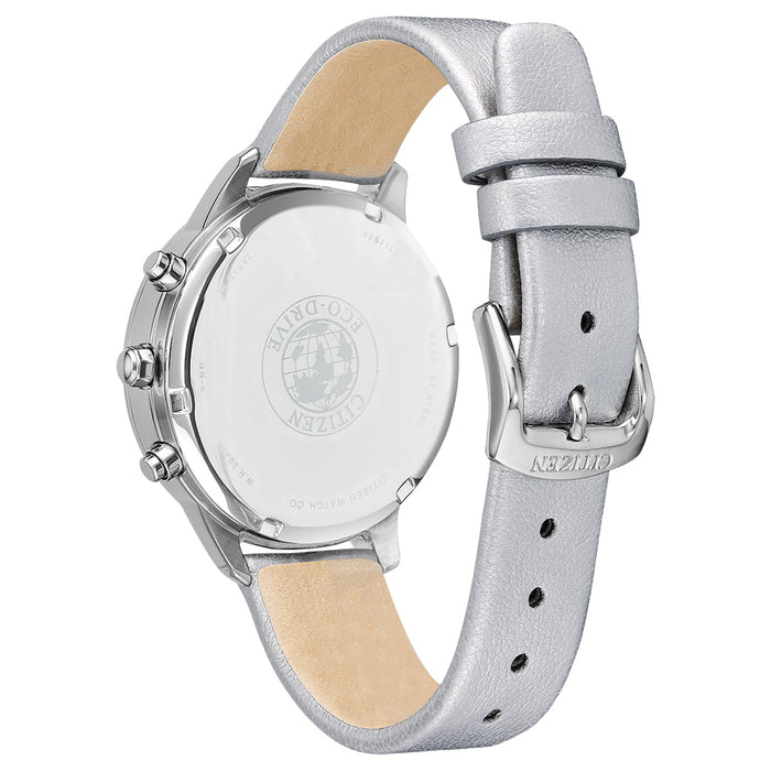 Citizen Womens Eco-Drive Mother of Pearl Dial White Band Chandler Stainless Steel Quartz Watch - FB2000-03D