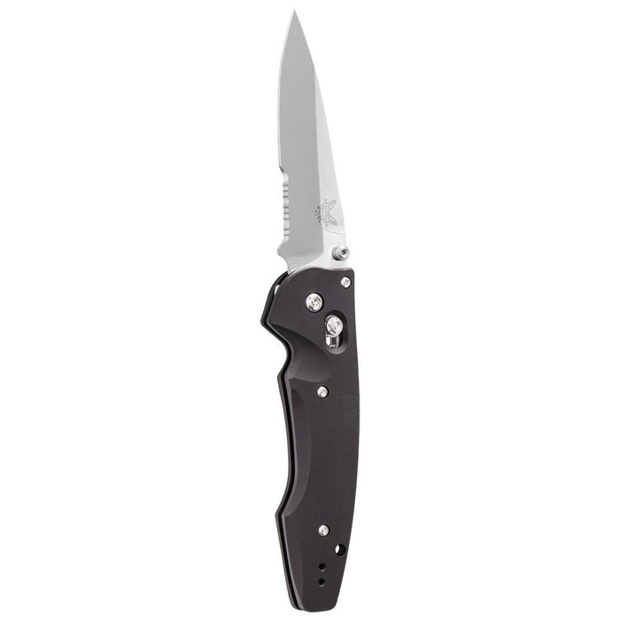 Benchmade AXIS-Assisted S30V Satin Plain Blade Black Aluminum Handles 3.45 knife - BM-477S - WatchCo.com