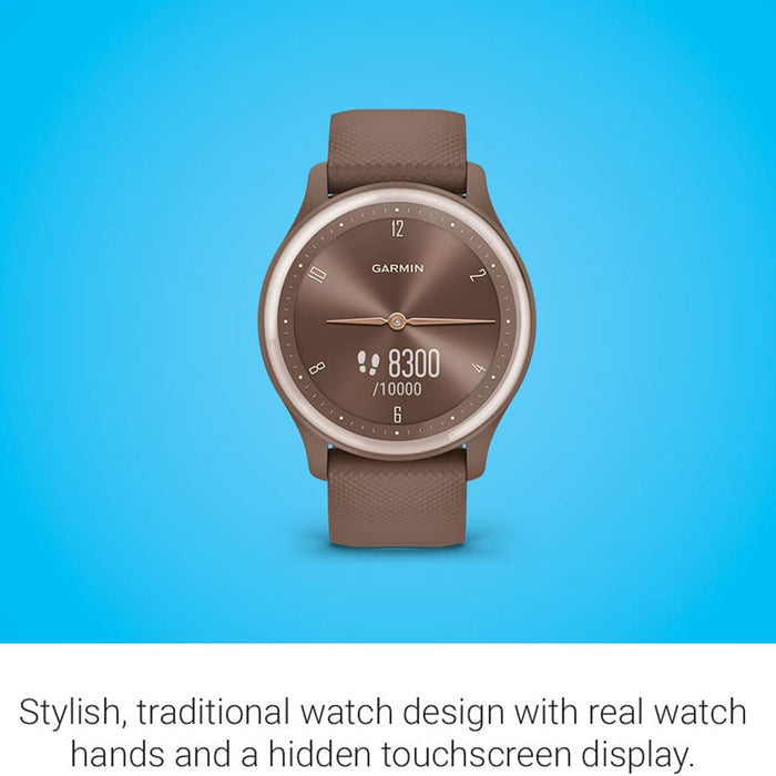 Garmin vivomove Sport, Hybrid Smartwatch, Health and Wellness Features,  Touchscreen, Light Green