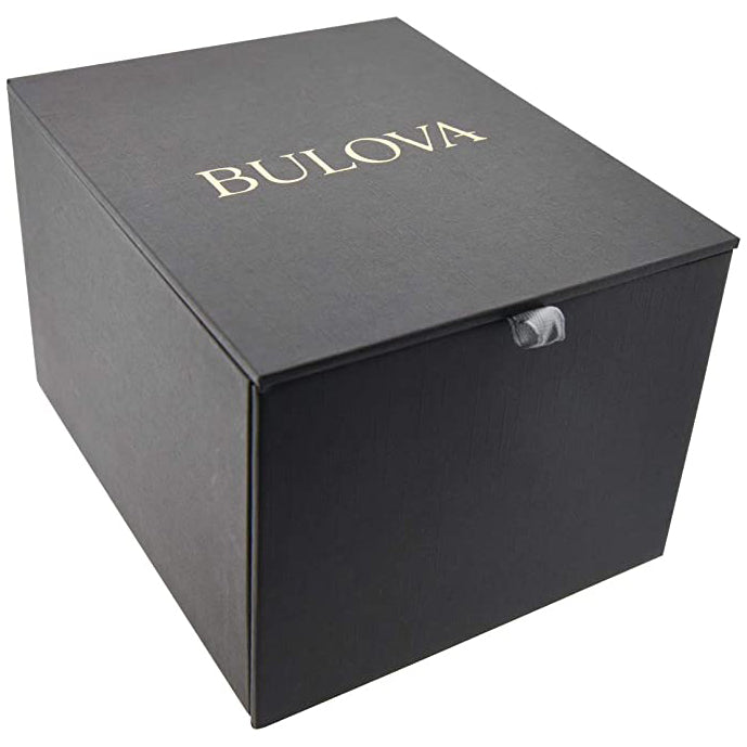 Bulova Men's Precisionist Stainless Steel Black Dial & Blue Strap Quartz Watch - 98B315