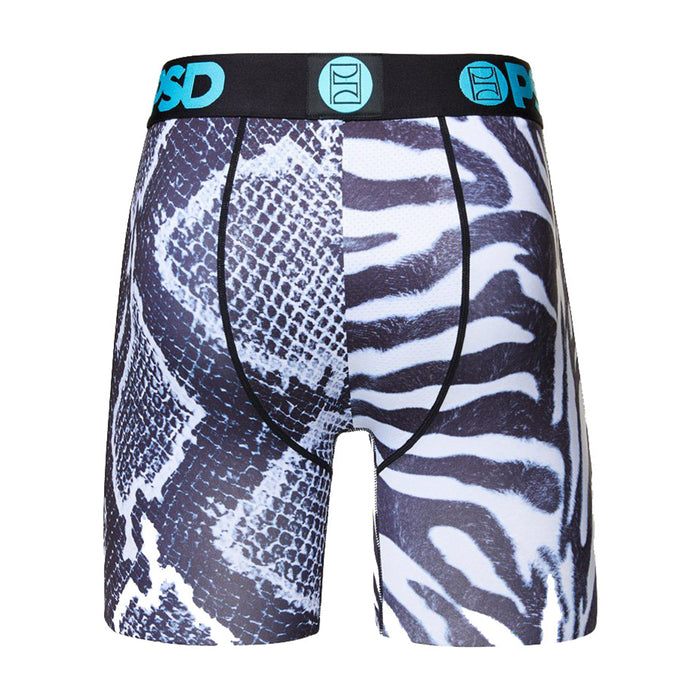 PSD Men's Black Zebra Snake Boxer Briefs Underwear - 321180036-BLK