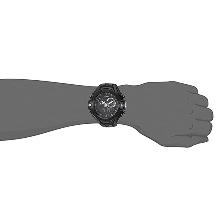 Timex Mens DGTL Guard Bold Combo 47mm Black Negative Resin Strap Watch - TW5M23300