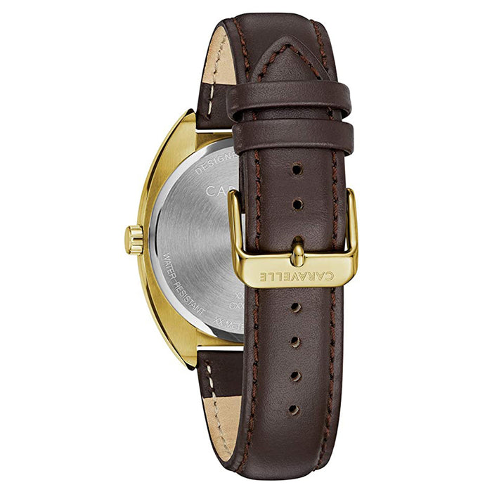 Bulova Mens Caravelle Leather Strap Quartz Movement Dress Watch - 44C109