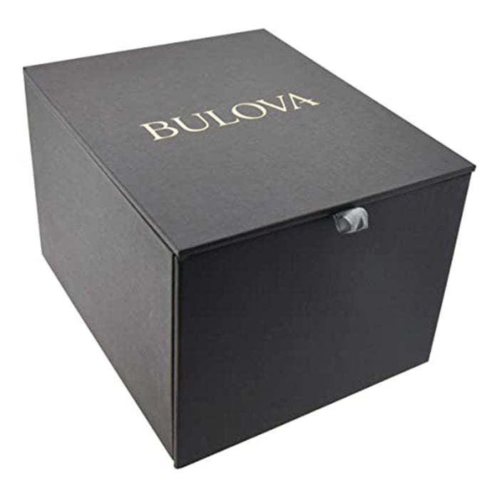 Bulova Womens Diamond Accent Two-Tone Stainless Steel Half-Bangle Mother-of-pearl Dial Quartz Watch - 98P188