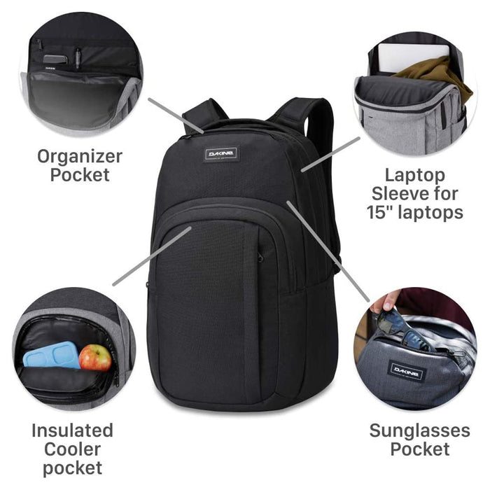 Dakine Unisex Campus L Pack 33 Liter Greyscale Laptop Backpack - 10002633-GREYSCALE