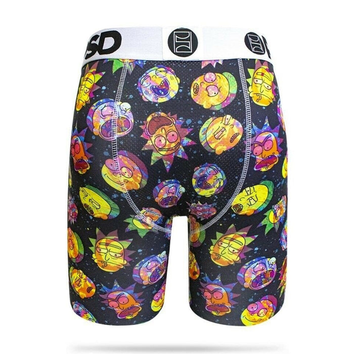 PSD Mens Rick and Morty Heads Galaxy Trippy Athletic Boxer Briefs