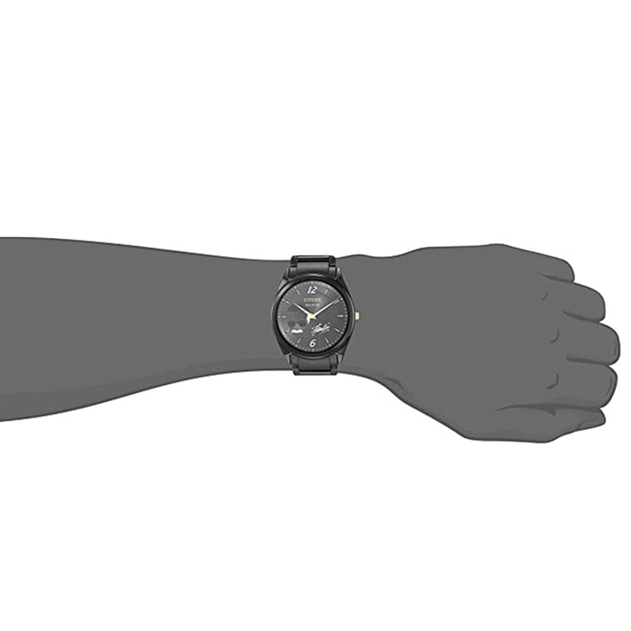 Citizen Mens Eco-Drive Black Dial Band Stainless Steel Quartz Watch - AR3077-56W