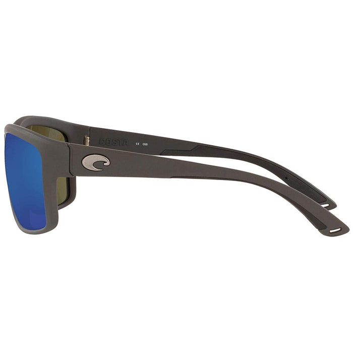 Costa Del Mar Mens Mag Bay Matte Grey Frame Blue Mirror Polarized-580G Sunglasses - AA98OBMGLP