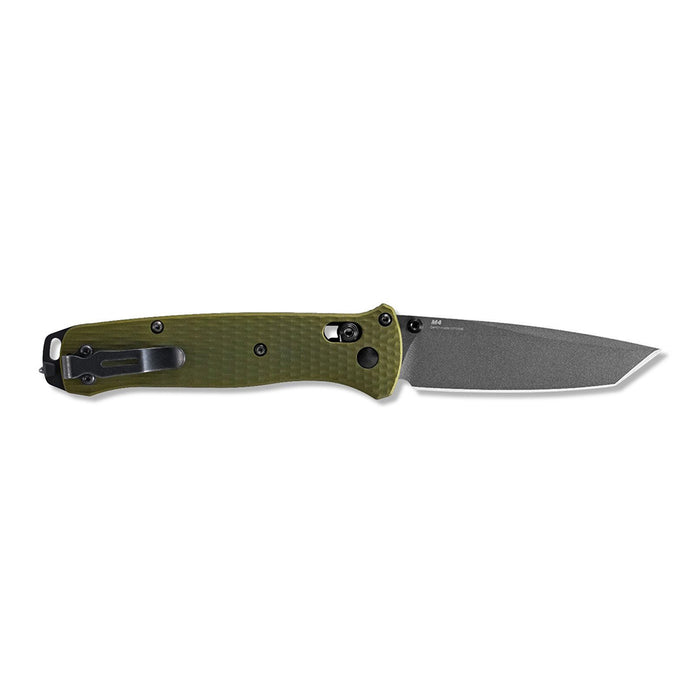 Benchmade Bailout AXIS Folding Knife Woodland Green Aluminum Handles CPM-M4 Gray Cerakote Tanto Plain Blade - BM-537GY-1