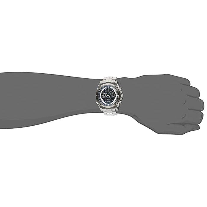 Bulova Men's Black Dial Silver Stainless Steel Band Chronograph Quartz Watch - 98B316