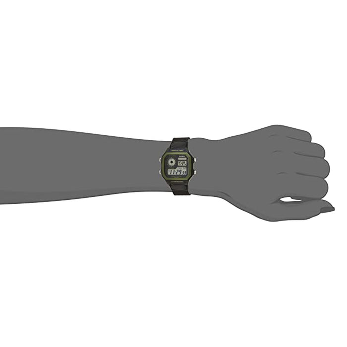 Casio Mens Black Nylon Band Digital Automatic Watch - AE-1200WHB-1BVDF