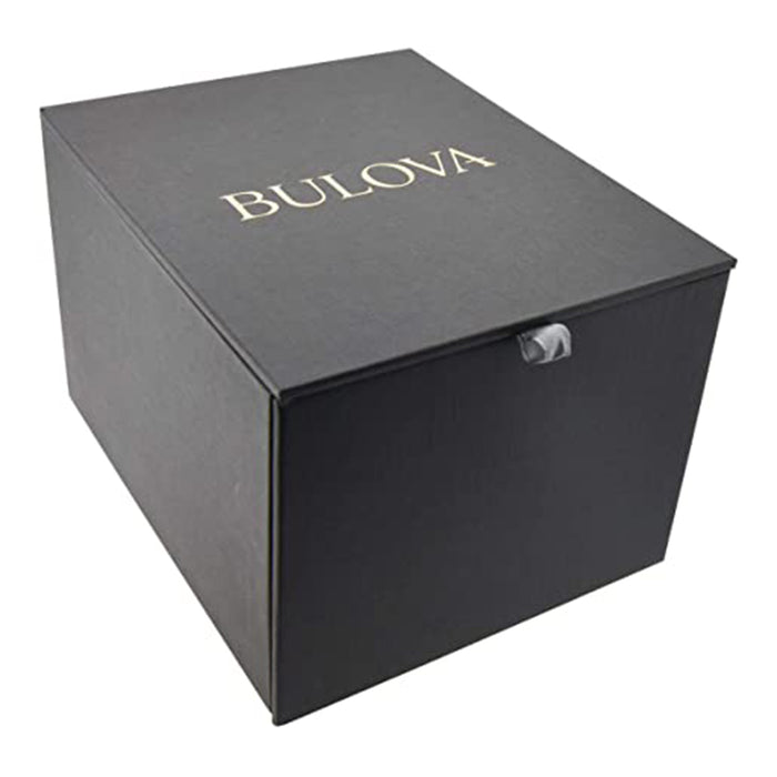 Bulova Precisionist Mens Black Leather Band Maquina Skeleton Dial Automatic Watch - 98A237